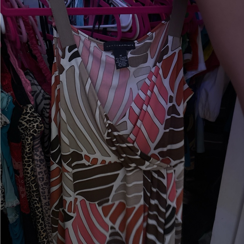 Grace Elements Pink and Brown Striped Dress
